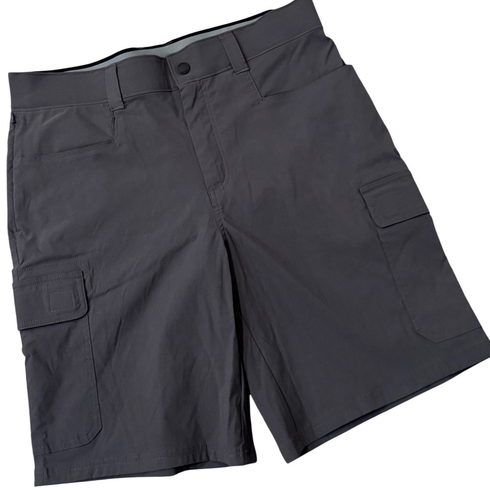 Orvis Mens Gray Stretch Cargo Shorts Size 32 Hiking Outdoor Performance Pocket